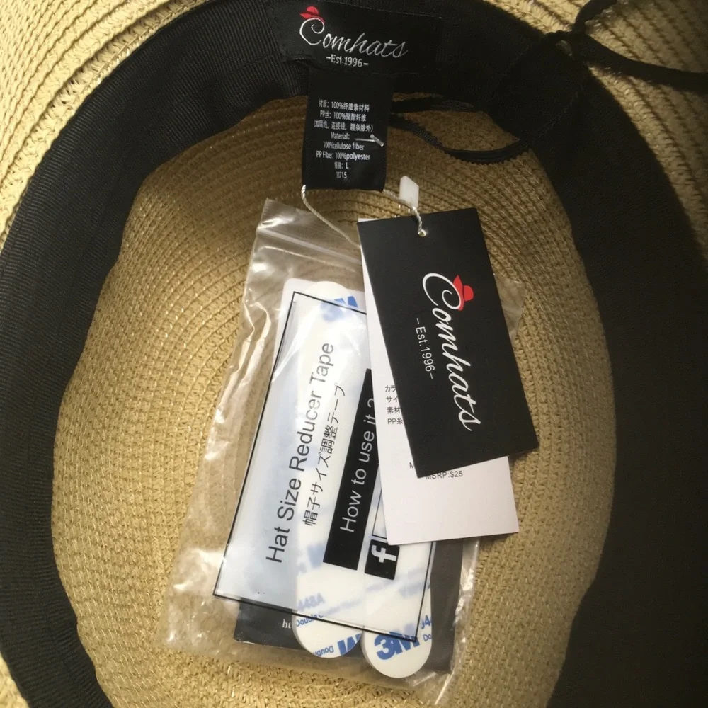 Comhats straw summer beach hat. - Picture 5 of 7